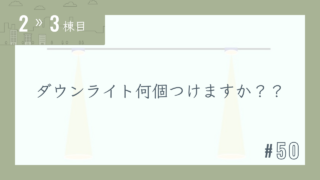 【2〜3棟目 #50】ダウンライト何個つけますか??